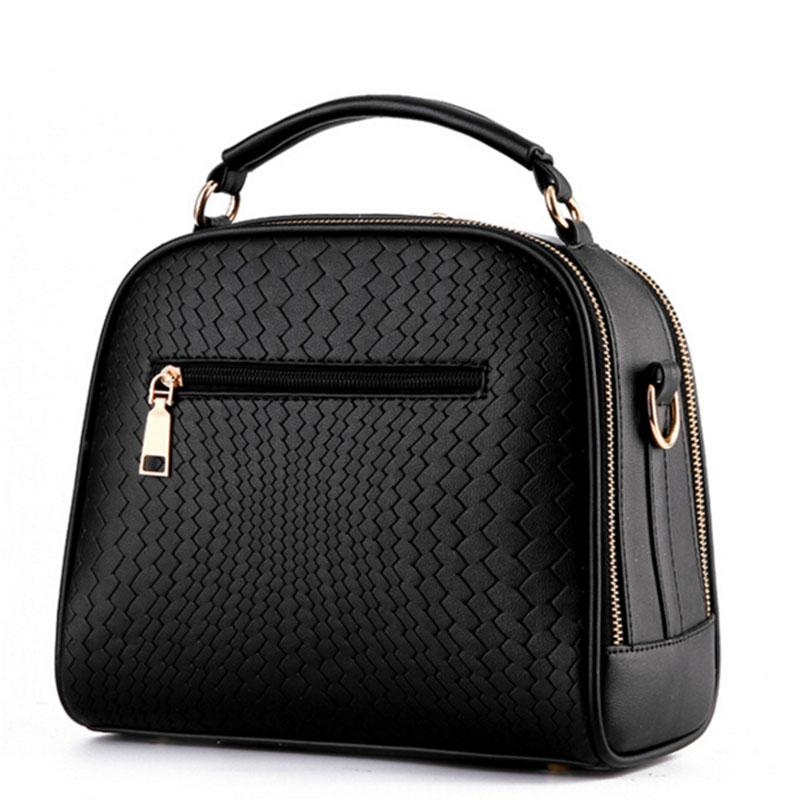 Women Black Zig Zag Quilted Faux-Leather Handbag with Dual Compartments