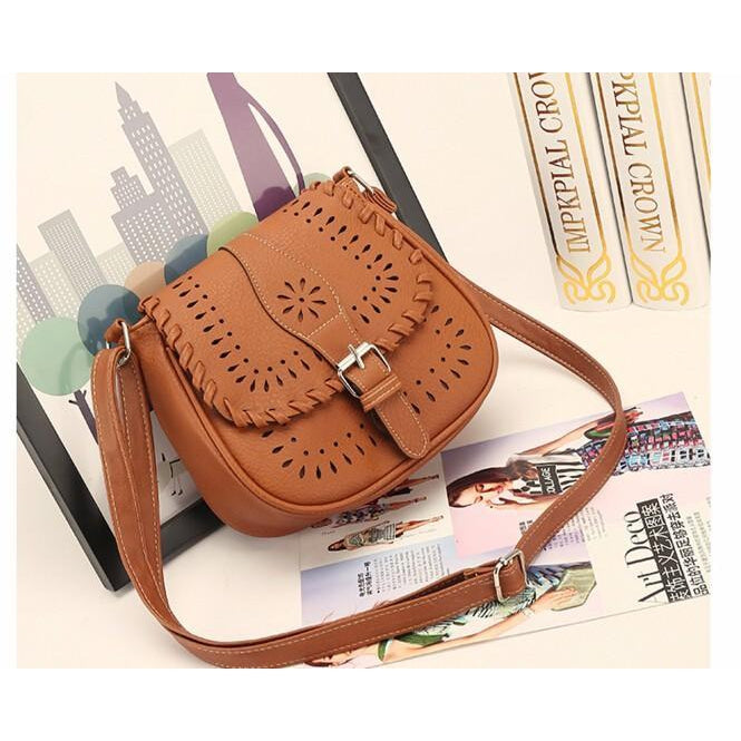 Brown Color Crossbody Messenger Handbag Photoshoot